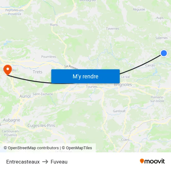 Entrecasteaux to Fuveau map