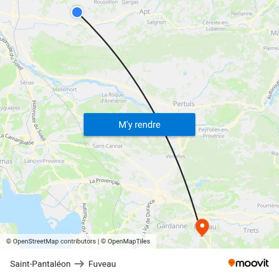 Saint-Pantaléon to Fuveau map
