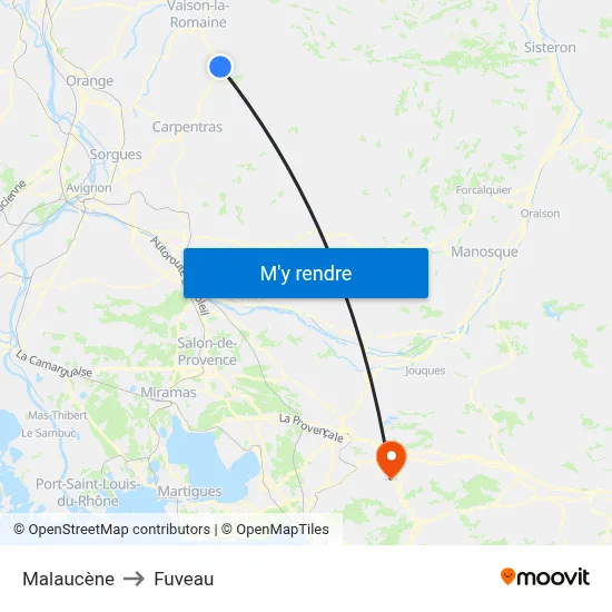Malaucène to Fuveau map
