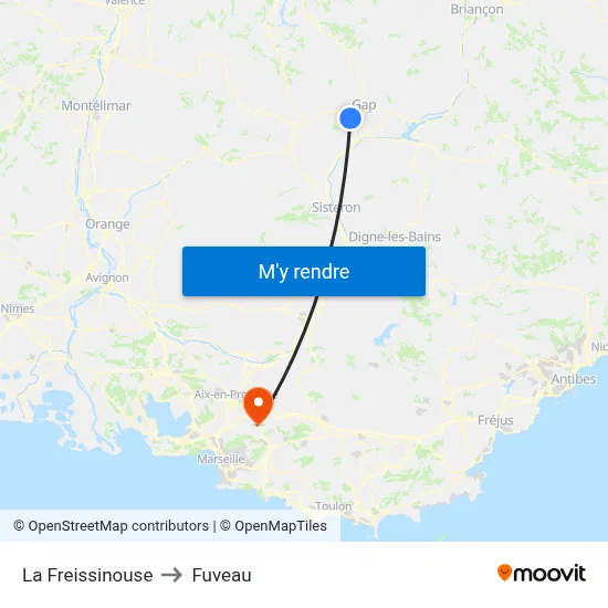 La Freissinouse to Fuveau map
