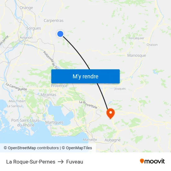 La Roque-Sur-Pernes to Fuveau map