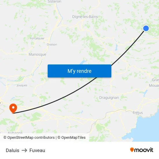 Daluis to Fuveau map