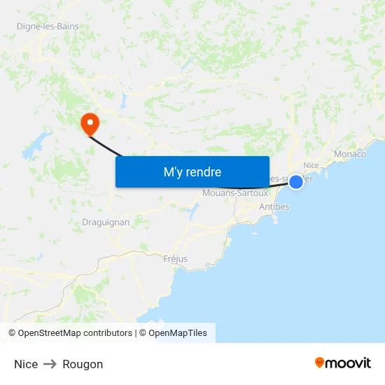 Nice to Rougon map