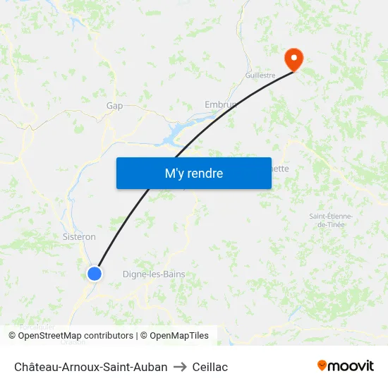 Château-Arnoux-Saint-Auban to Ceillac map