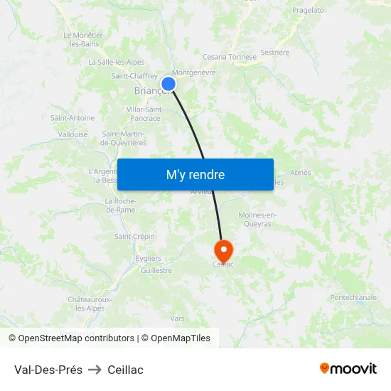Val-Des-Prés to Ceillac map