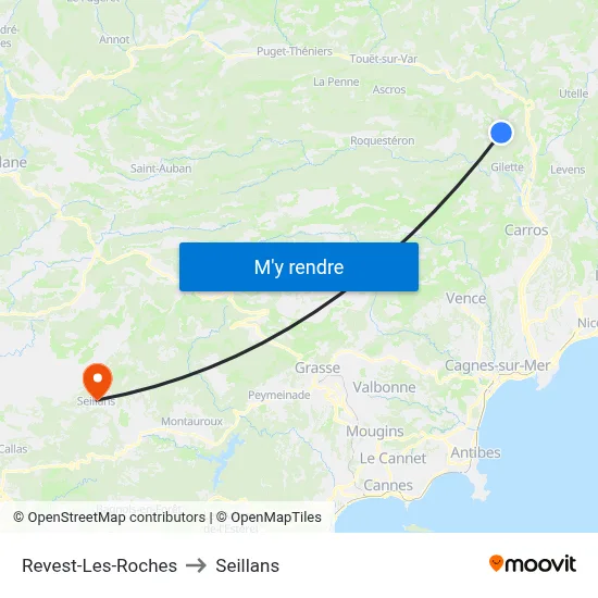 Revest-Les-Roches to Seillans map
