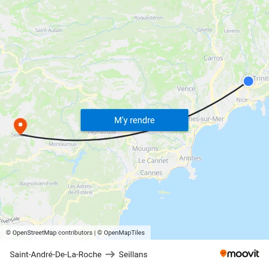 Saint-André-De-La-Roche to Seillans map