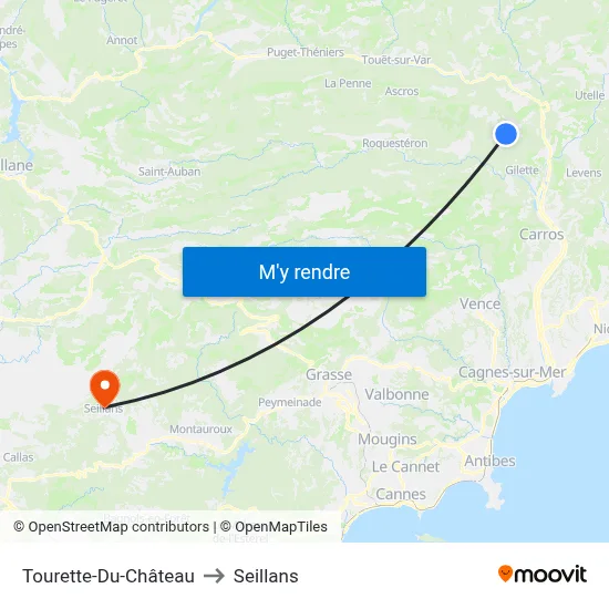 Tourette-Du-Château to Seillans map