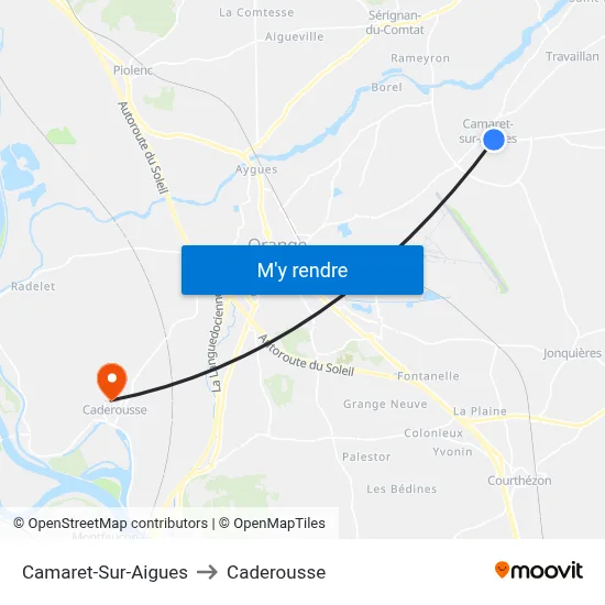Camaret-Sur-Aigues to Caderousse map