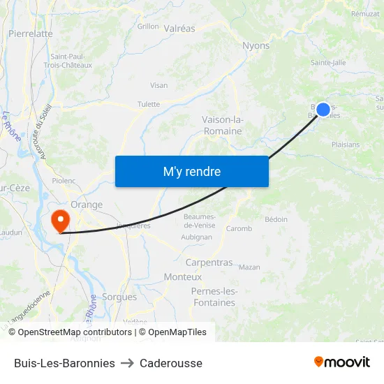 Buis-Les-Baronnies to Caderousse map