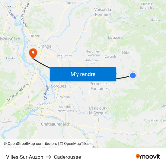 Villes-Sur-Auzon to Caderousse map