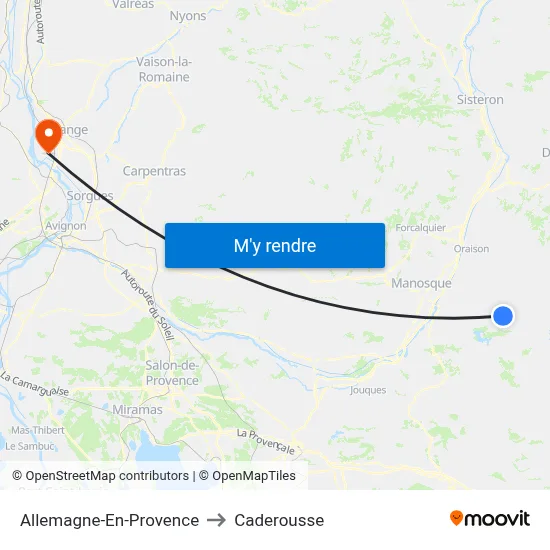 Allemagne-En-Provence to Caderousse map