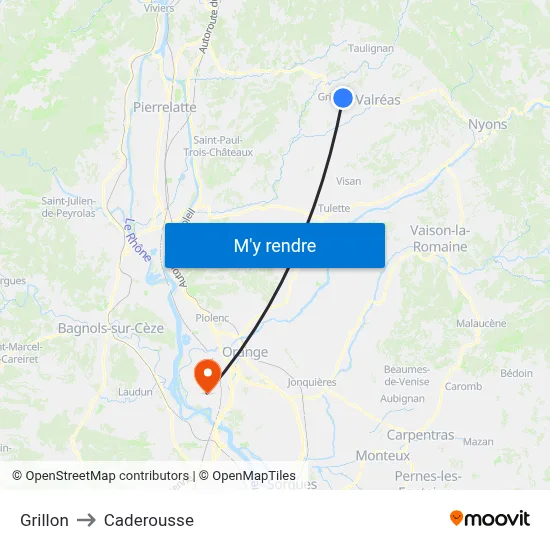 Grillon to Caderousse map