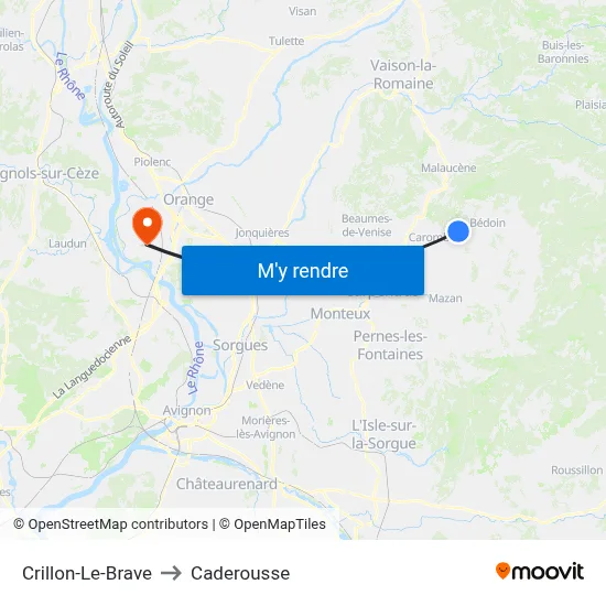 Crillon-Le-Brave to Caderousse map