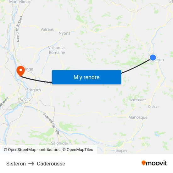 Sisteron to Caderousse map