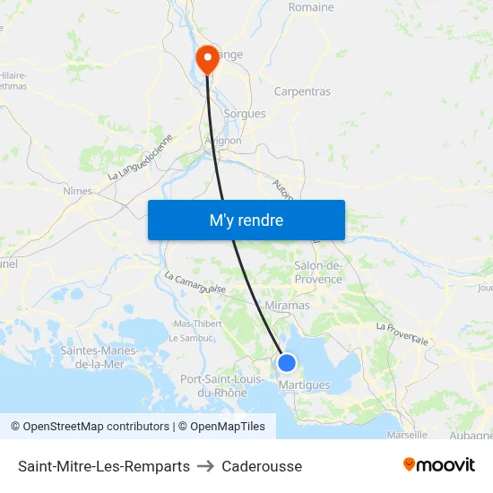 Saint-Mitre-Les-Remparts to Caderousse map