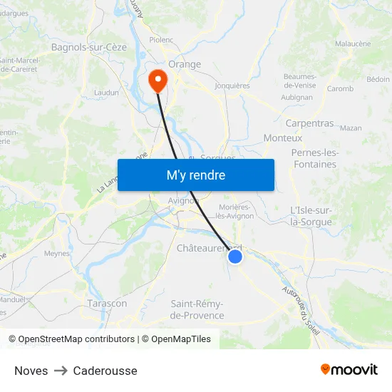 Noves to Caderousse map