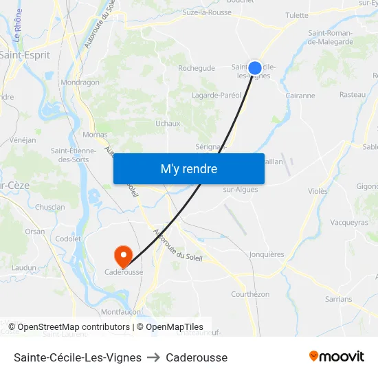 Sainte-Cécile-Les-Vignes to Caderousse map