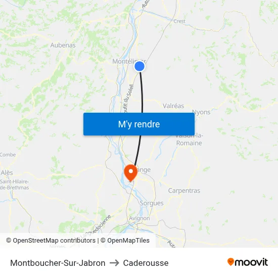 Montboucher-Sur-Jabron to Caderousse map