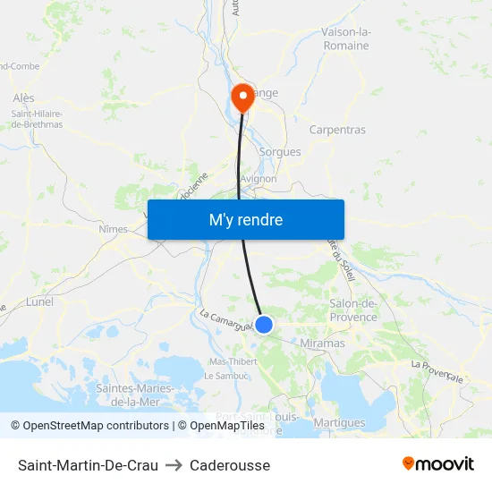 Saint-Martin-De-Crau to Caderousse map