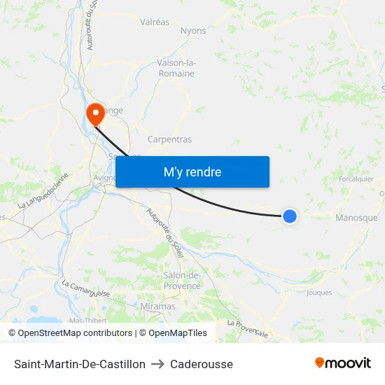 Saint-Martin-De-Castillon to Caderousse map