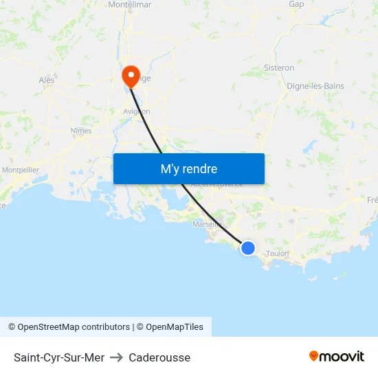 Saint-Cyr-Sur-Mer to Caderousse map