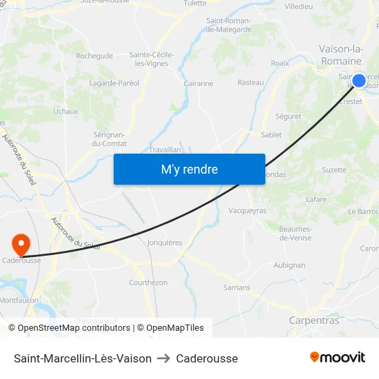 Saint-Marcellin-Lès-Vaison to Caderousse map