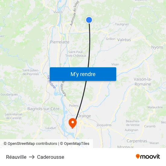 Réauville to Caderousse map