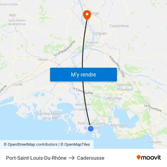 Port-Saint-Louis-Du-Rhône to Caderousse map
