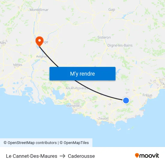 Le Cannet-Des-Maures to Caderousse map