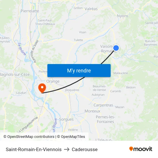 Saint-Romain-En-Viennois to Caderousse map
