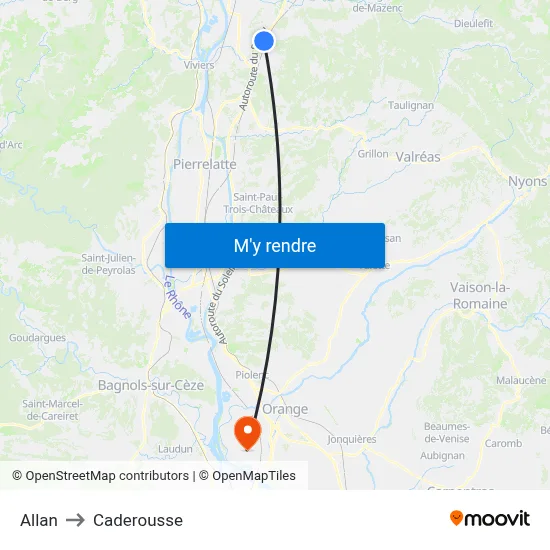 Allan to Caderousse map
