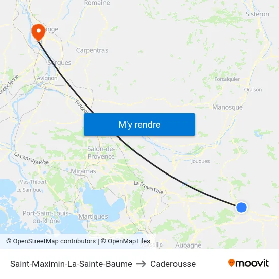 Saint-Maximin-La-Sainte-Baume to Caderousse map