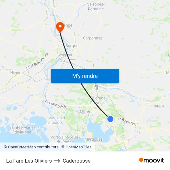 La Fare-Les-Oliviers to Caderousse map