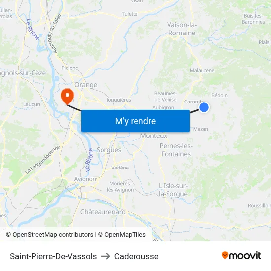 Saint-Pierre-De-Vassols to Caderousse map