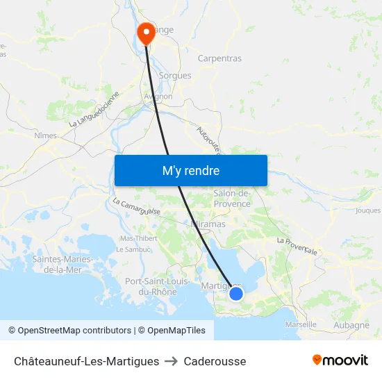 Châteauneuf-Les-Martigues to Caderousse map