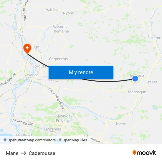 Mane to Caderousse map
