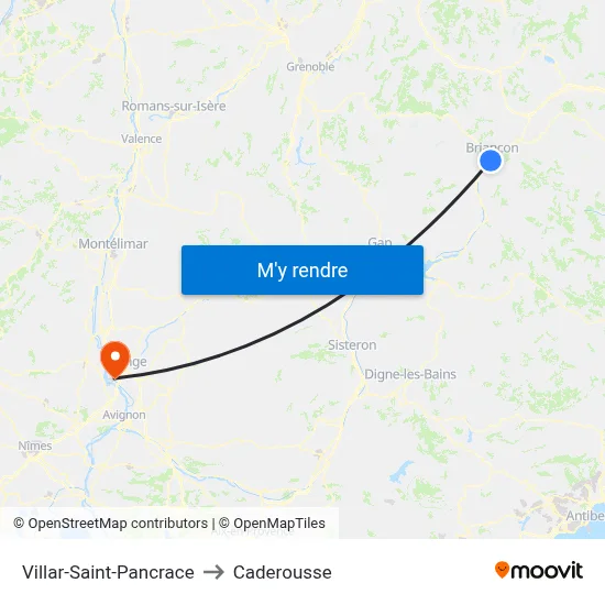 Villar-Saint-Pancrace to Caderousse map