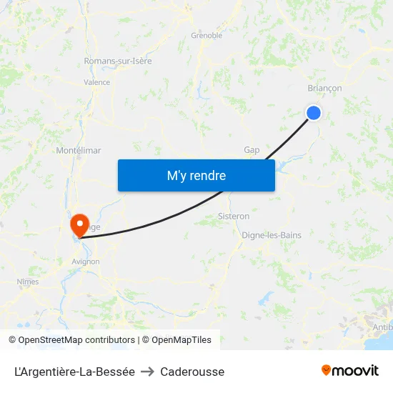 L'Argentière-La-Bessée to Caderousse map