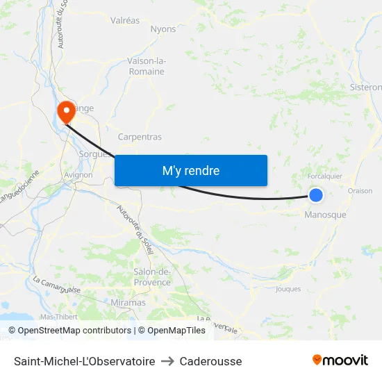Saint-Michel-L'Observatoire to Caderousse map