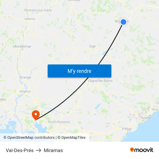 Val-Des-Prés to Miramas map