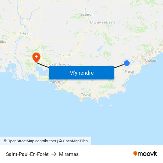 Saint-Paul-En-Forêt to Miramas map
