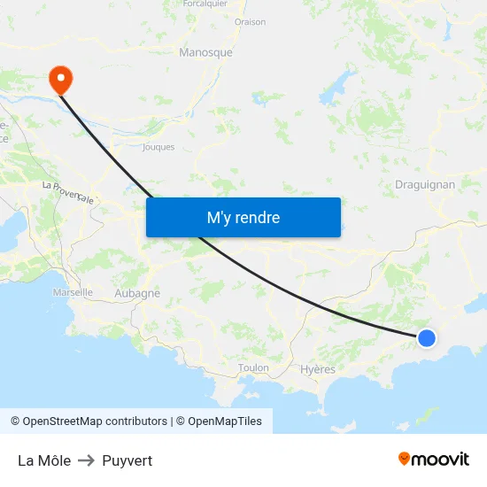 La Môle to Puyvert map