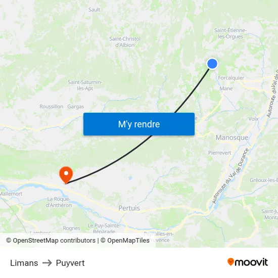 Limans to Puyvert map