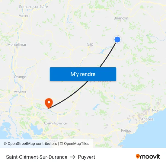 Saint-Clément-Sur-Durance to Puyvert map