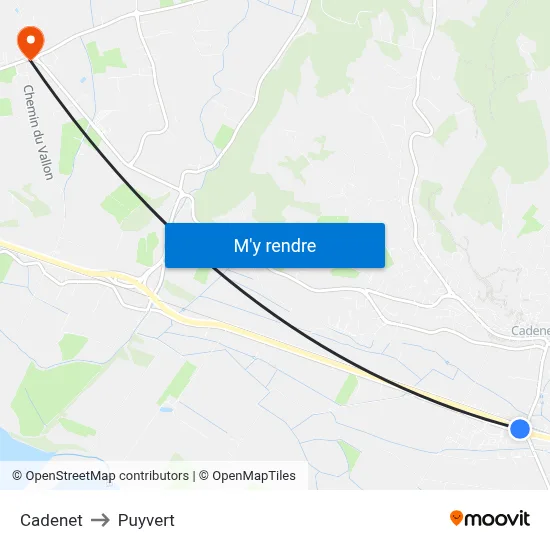 Cadenet to Puyvert map
