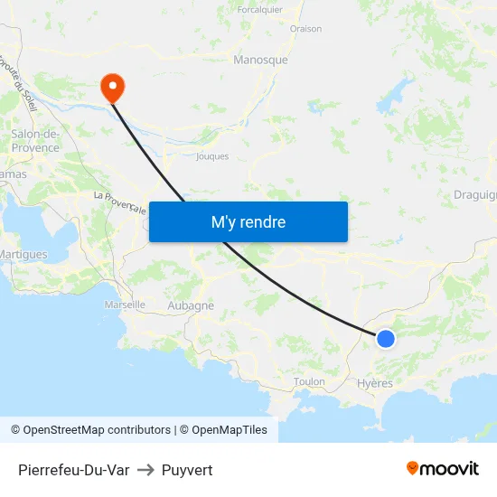 Pierrefeu-Du-Var to Puyvert map
