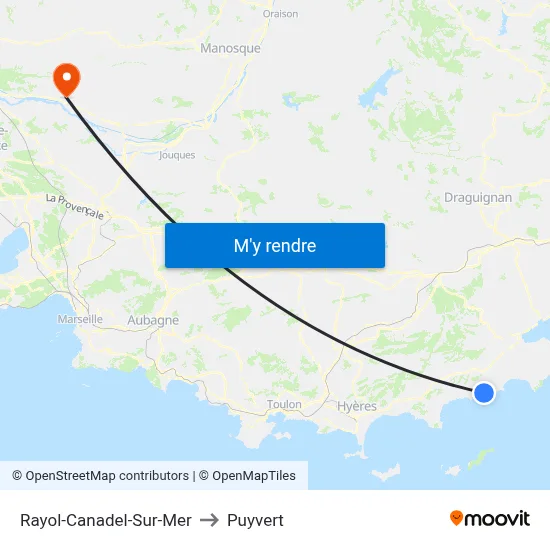 Rayol-Canadel-Sur-Mer to Puyvert map
