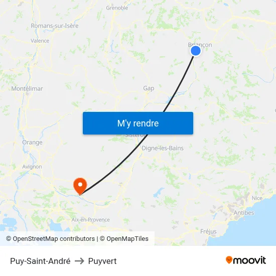 Puy-Saint-André to Puyvert map