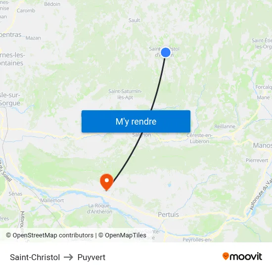 Saint-Christol to Puyvert map